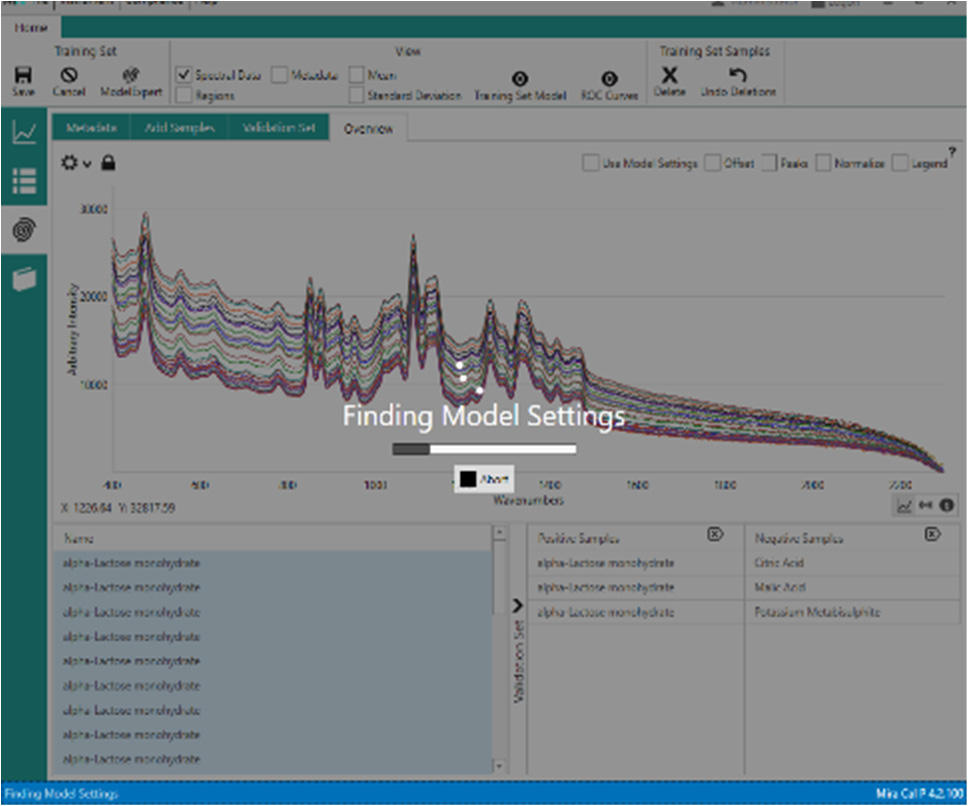 Mira Cal P screenshot during ModelExpert routine