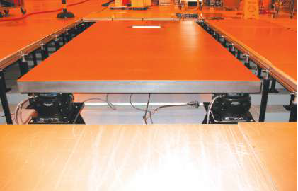 STACIS® System on “risers” installed as a custom designed TMC Quiet Island® subfloor platform to support an eBeam lithography tool in a 36 in. tall raised floor