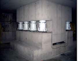 Large, dedicated, poured-in-place concrete plinth.