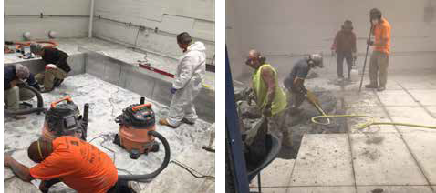 Poured concrete plinth does not accommodate changing needs.