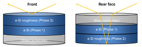 Schematic representation of the front and rear-face measurements.