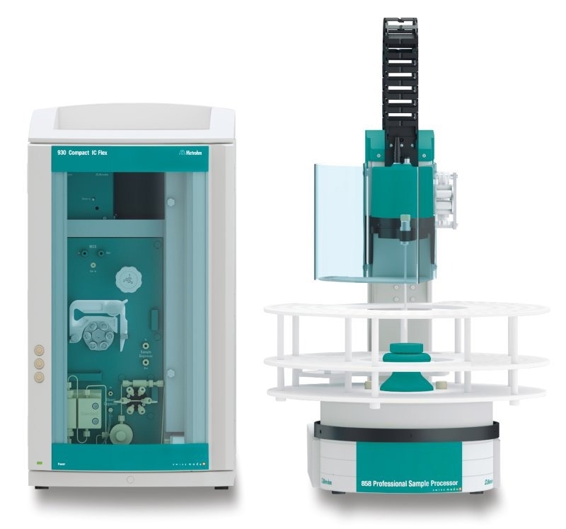 Instrumental setup including a 930 Compact IC Flex Oven/SeS/PP and an 858 Professional Sample Processor