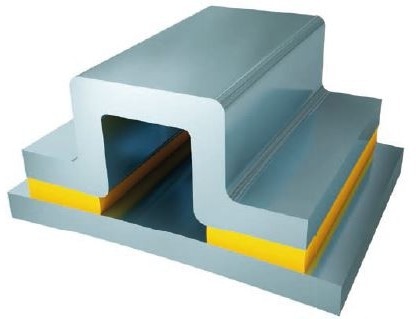 Stiffening effect with bonding. The diagram shows how a joint may be designed to take advantage of the stiffening effect of bonding. Adhesive forms a continuous bond between the joint surfaces.
