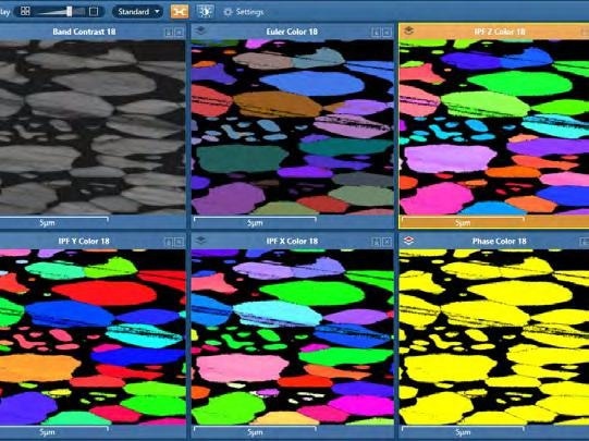 EBSD mapping before ion milling: Only the dark phase can be indexed.