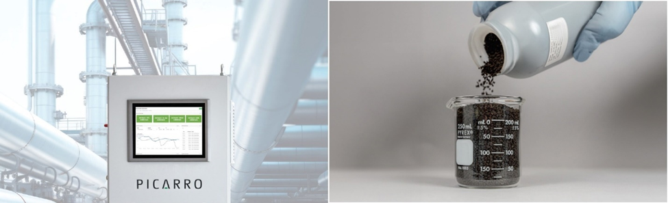 Picarro’s EtO Continuous Emissions Monitoring System (CEMS)and Carus’s CARULITE® 500 granules. Picarro’s Cavity Ring-Down Spectrometer analyzers were used to evaluate the remarkable destruction efficiency of CARULITE® 500.