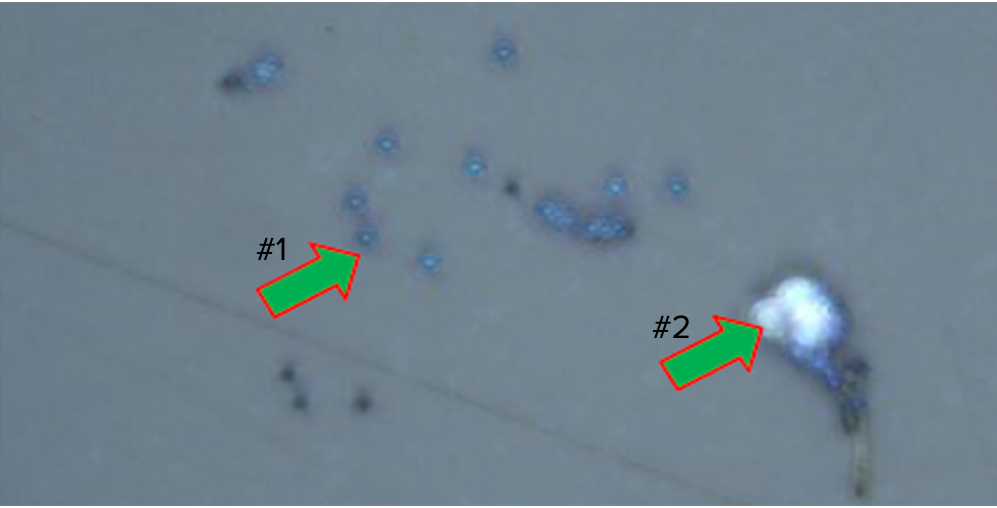 Optical image of various sizes of small PS beads. Middle, The corresponding O-PTIR spectra from a 500nm PS bead
