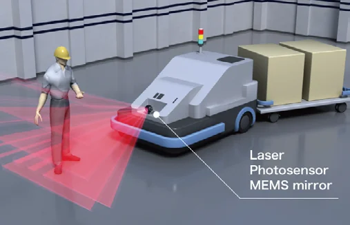 AGV (Automatic Guided Vehicle) using LiDAR-based technology.