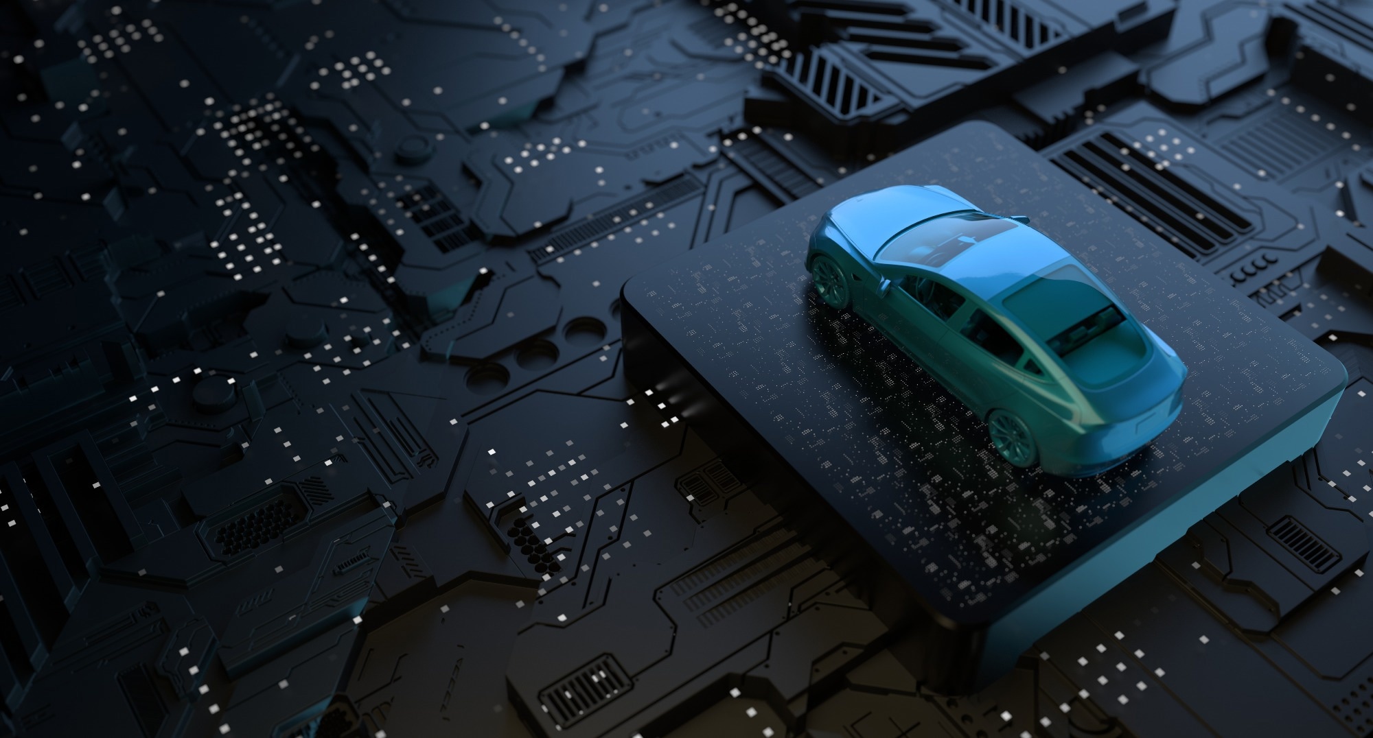 Autonomous Self Driving Vehicle 3d illustration