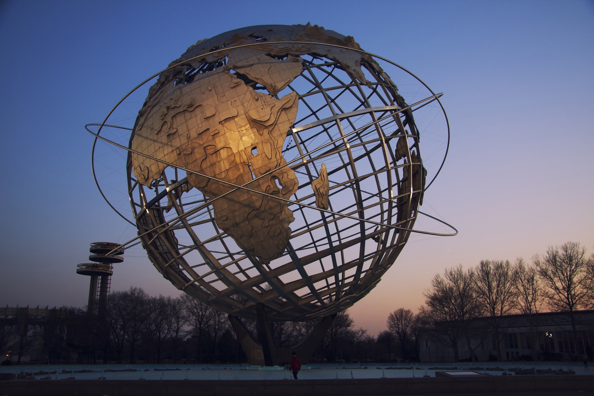 The iconic Unisphere in Flushing Meadows Corona Pk. in Queens, NYC as seen on April 9, 2009.