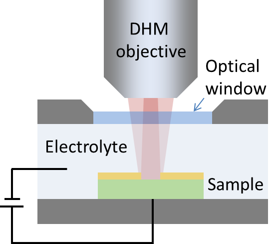 Schematic setup of in situ etching monitoring through optical window by DHM®
