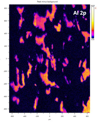 A 3 x 4 stitched image showing Al (peak-background)distribution