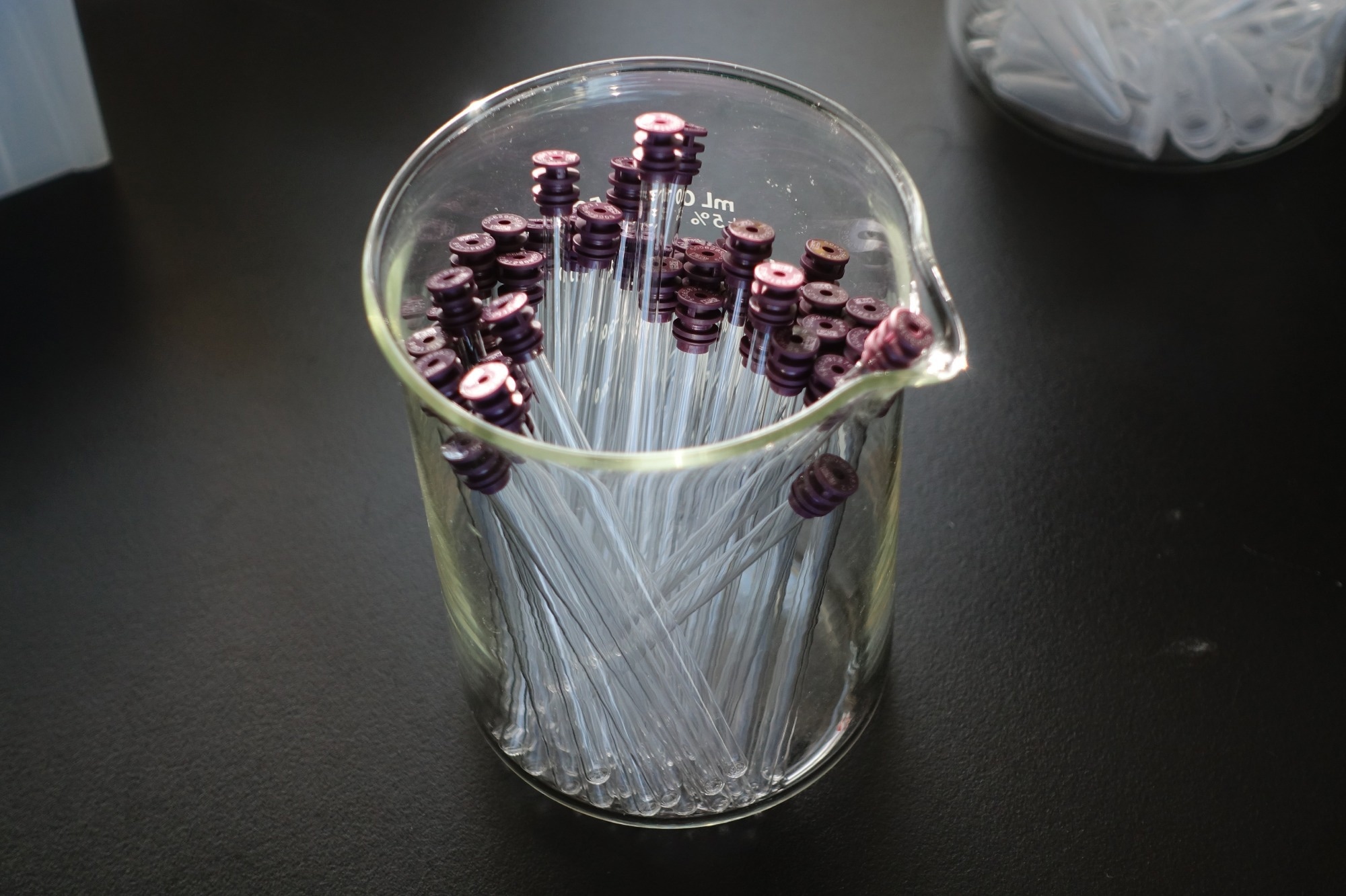 A picture of NMR tubes in lab