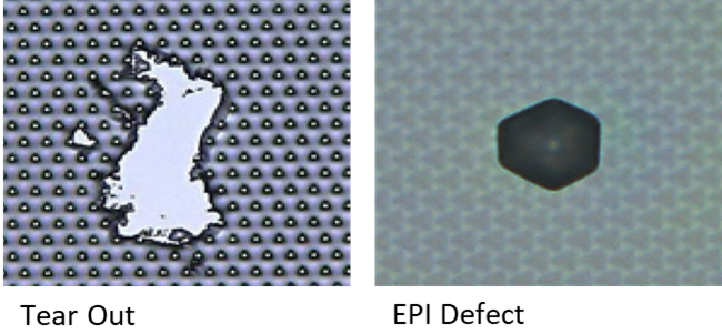 Examples of defects that can be located using the Zeta AOI defect detection application