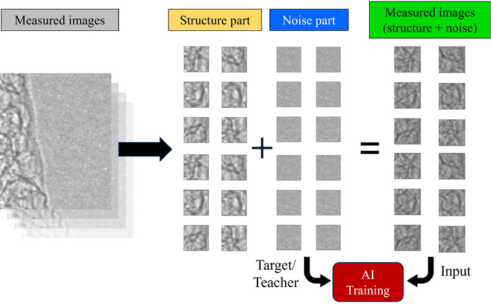 Schematic representation of deep-learning algorithms training to obtain X-ray image de-noising
