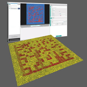 Barcode engraving, description: Topography using Fringe Projection to measure barcode engraving