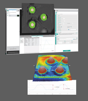 BGA, description: Optical characterization can assess the uniformity of BGA pin heights, crucial for connection reliability