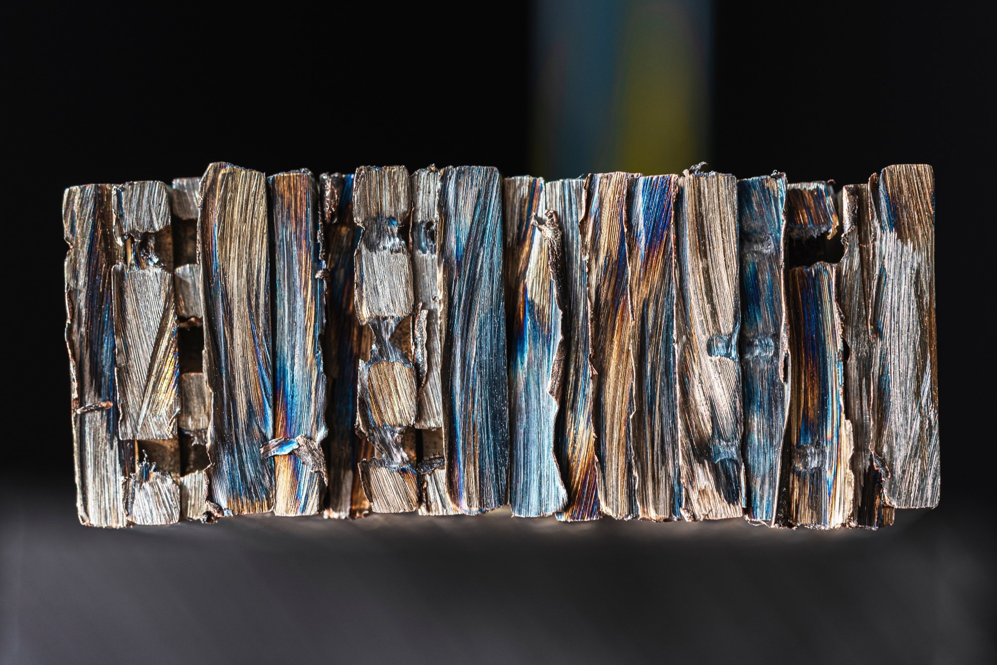 Raw material for the metallurgical industry, steel alloys, recycled scrap in close-up