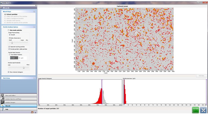 Particle Analysis via WIZARD: Example of how to select the particles on the count field