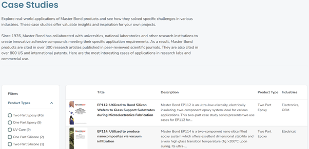 The New MasterBond.com: Built for Engineers