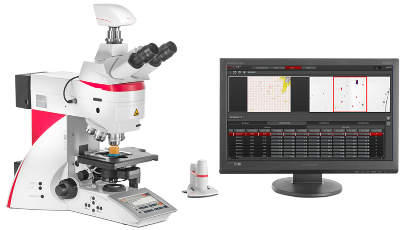 A Leica measurement microscope with LAS X for automated measurements concerning analysis of steel alloy