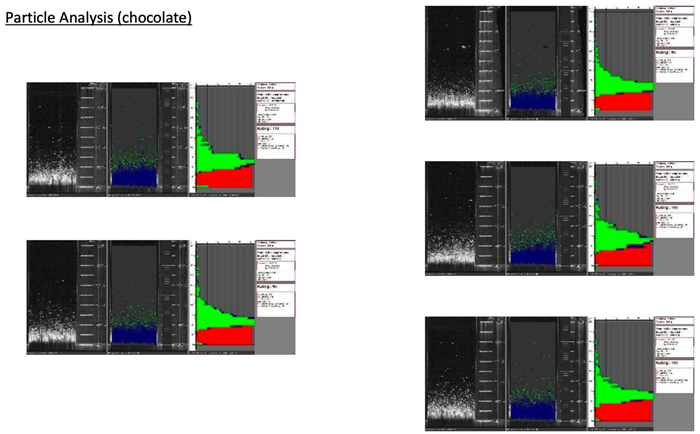 Particle analysis schematic of the same chocolate sample.