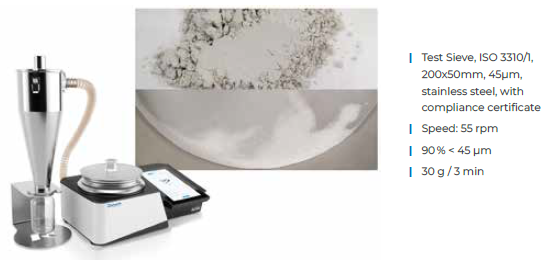 Illustration of sieving pharmaceutical powder.