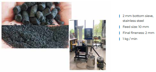 Illustration of crushing biochar