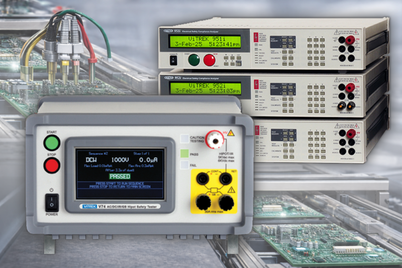 Product image of the V7X series. Superimposed on top of electronics image.