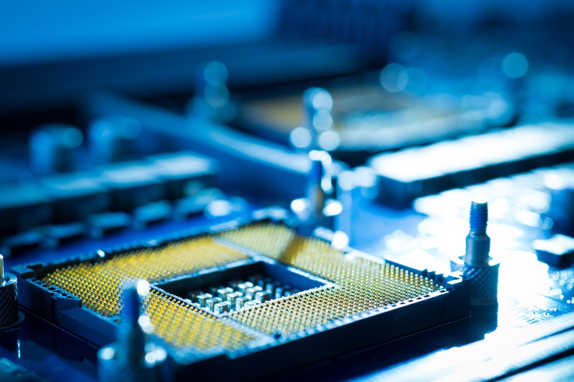 A close up image of the semiconductor manufacturing process..
