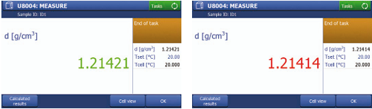 Density measurements in the interface.