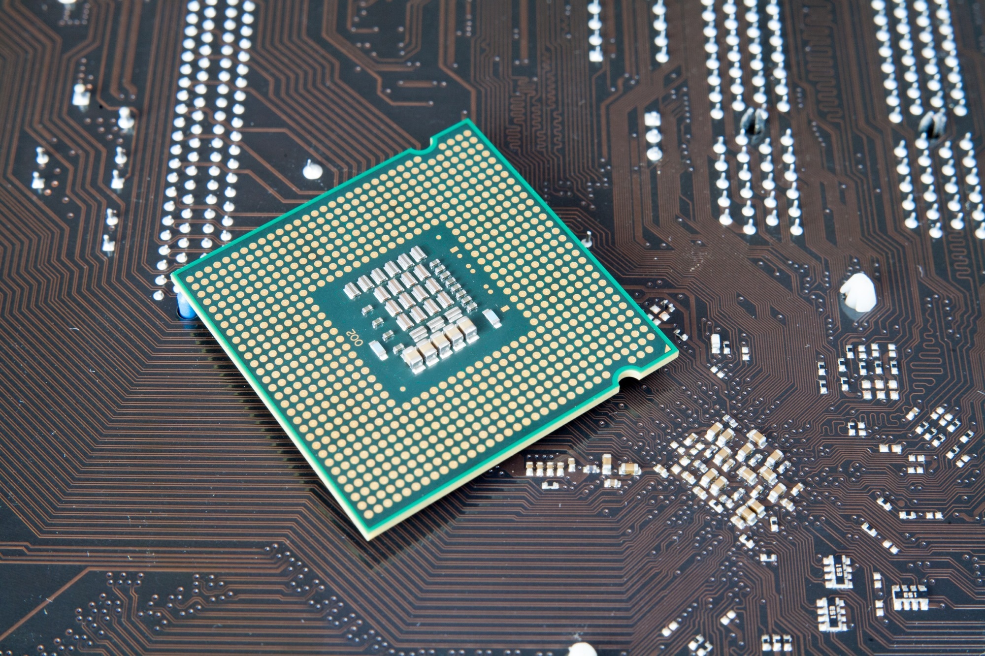 Central Processing Unit (CPU) on the motherboard