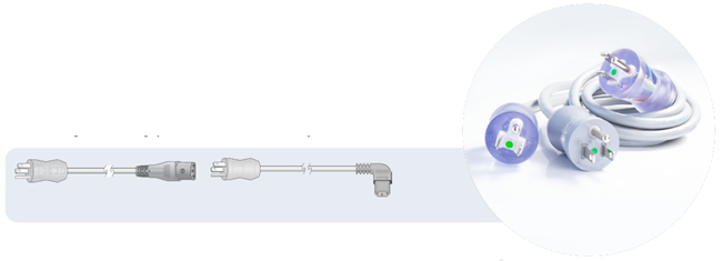 Interconnecting medical cords.