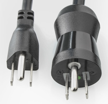Left to Right: Standard NEMA 5-15, Hospital-Grade NEMA 5-15.