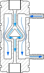 Single-slotted interaction chamber with cooling system