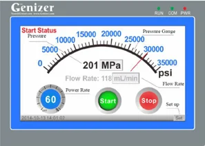 Operation interface of the NanoGenizer