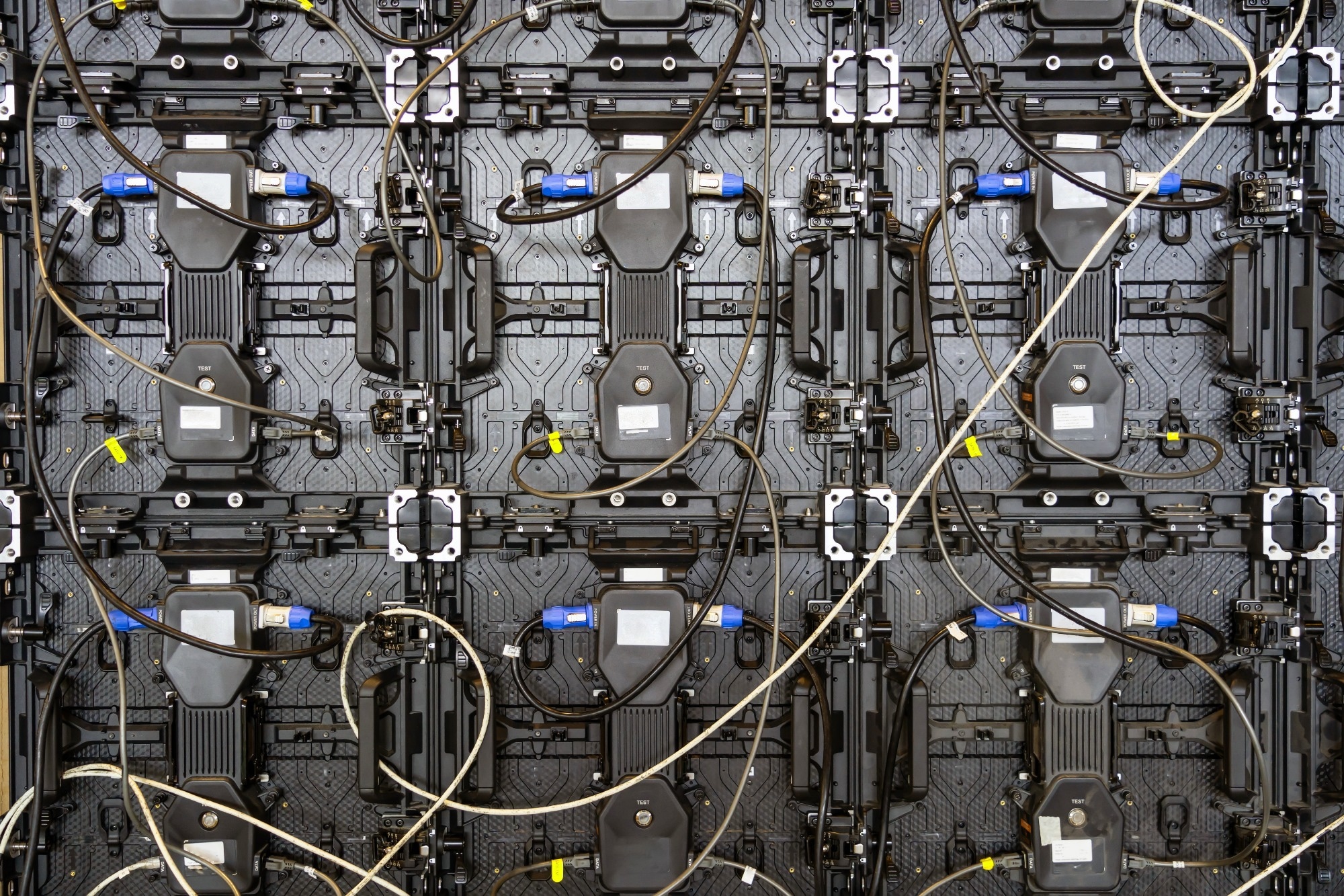 Backside of big LED screen monitor display