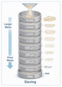 Typical sieving workflow for sediment analysis