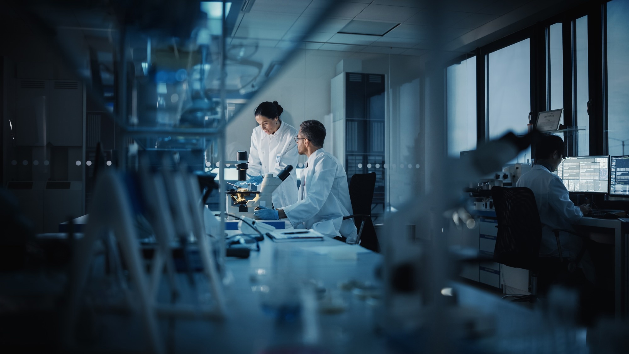 A picture of researchers at work in a lab