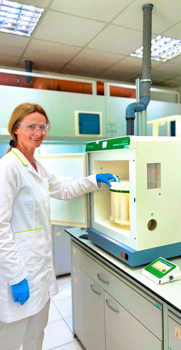 Female scientist working with ETHOS X