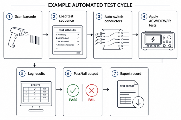 Workflow of an automated test cycle