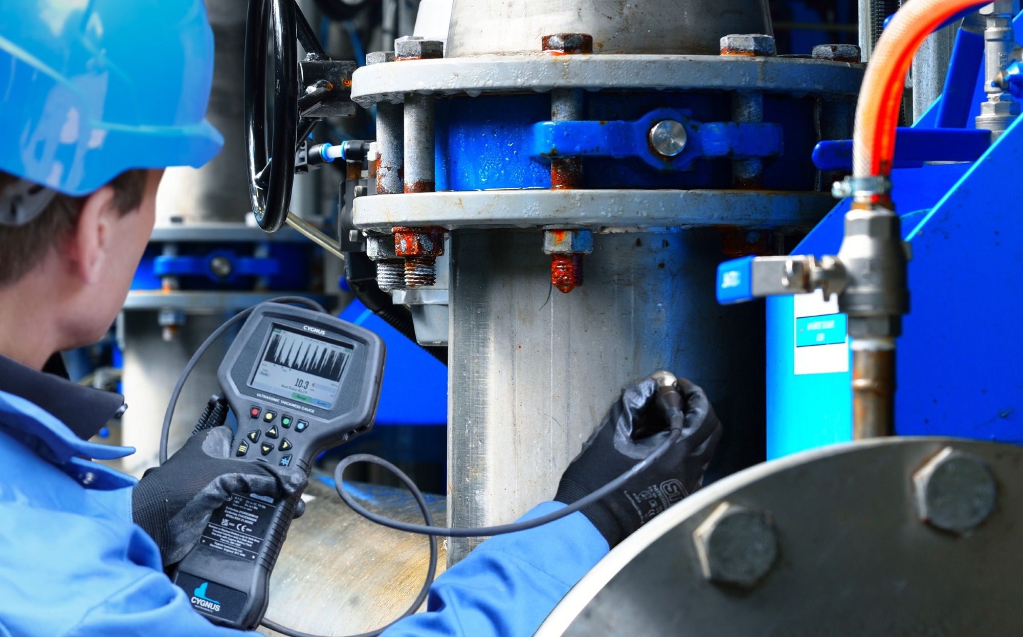 Scientist monitoring thickness