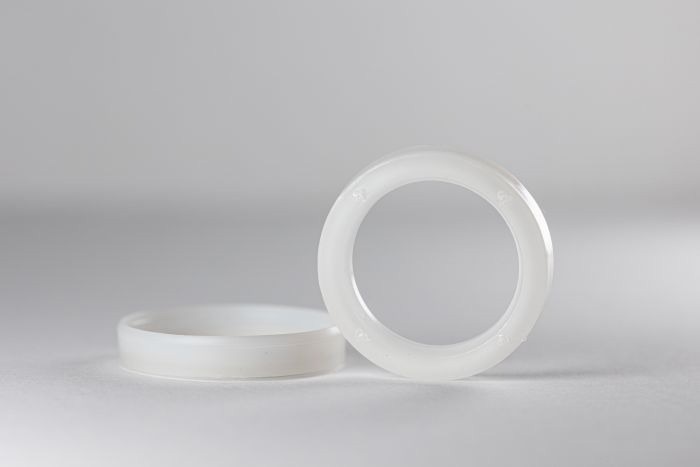 Image features two Meldin® Polyimides 601 seals, essential components in the life science industry for sealing applications