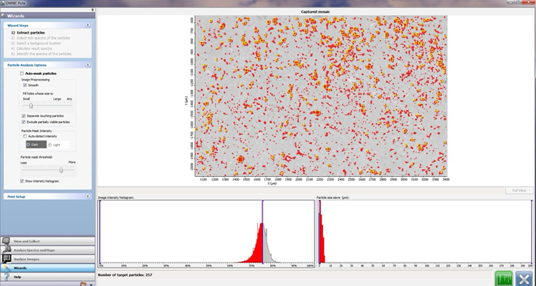 Particle Analysis via WIZARD: Example of how to select the particles on the count field