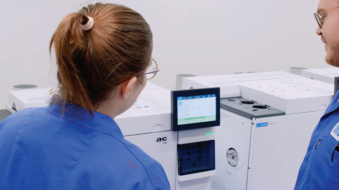 Scientists using analysis software