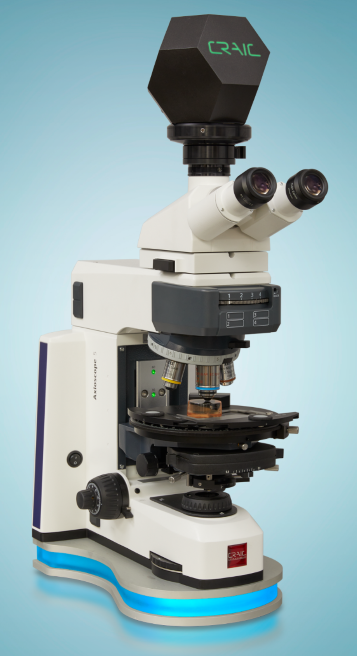 CRAIC Technologies GeoImage™ vitrinite reflectance measurement system is also capable of point counting, white light and fluorescence imaging