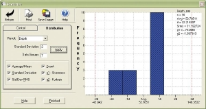 Screenshot from EP600 software showing basic SPC capabilities