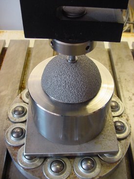 Set up for evaluating an acetabular cup/hip implant.