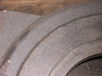 Surface finish of a finish casting produced with traditional methods at Saguenay foundry