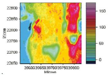 IR imaging of a sample of human skin tissue. Middle panel: transverse section (250 x 250 μm2; 15μm), measured using a Bruker HYPERION (8 cm-1 resolution, 15x, transmission). Upper panel: integrated signal intensity in the CH stretch vibration range (3000 – 2800 cm-1) = lipid distribution. Lower panel: integrated signal intensity in amide range (1720 – 1480 cm-1) = protein distribution.