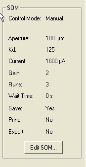 Screenshot of the “SOM” Menu. Select “Edit SOM” to open SOM menu.
